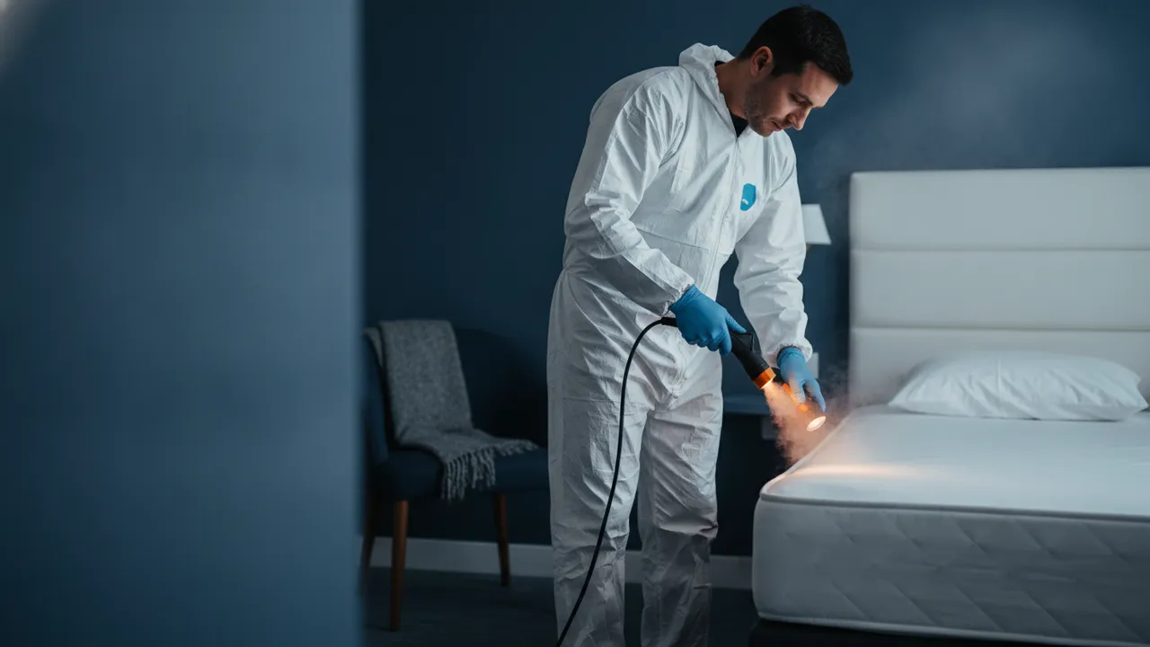 Intervention punaises par un technicien professionnel